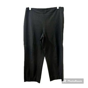 Talbots Womens Gray Classic Slim Wide Leg Capri Cropped Pants Stretch Size 8P